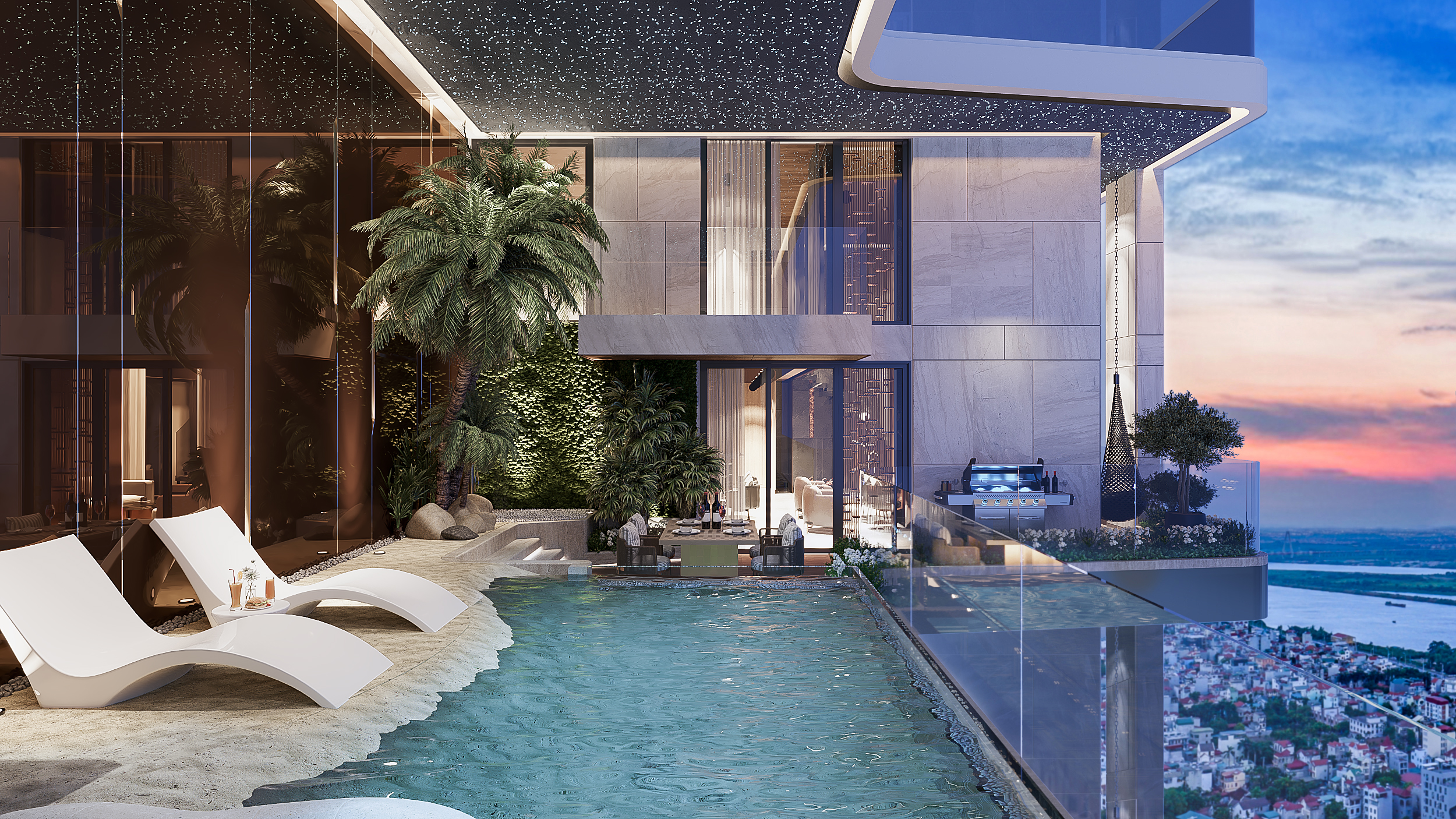 Bể bơi Sky Villa Noble Crystal Tây Hồ