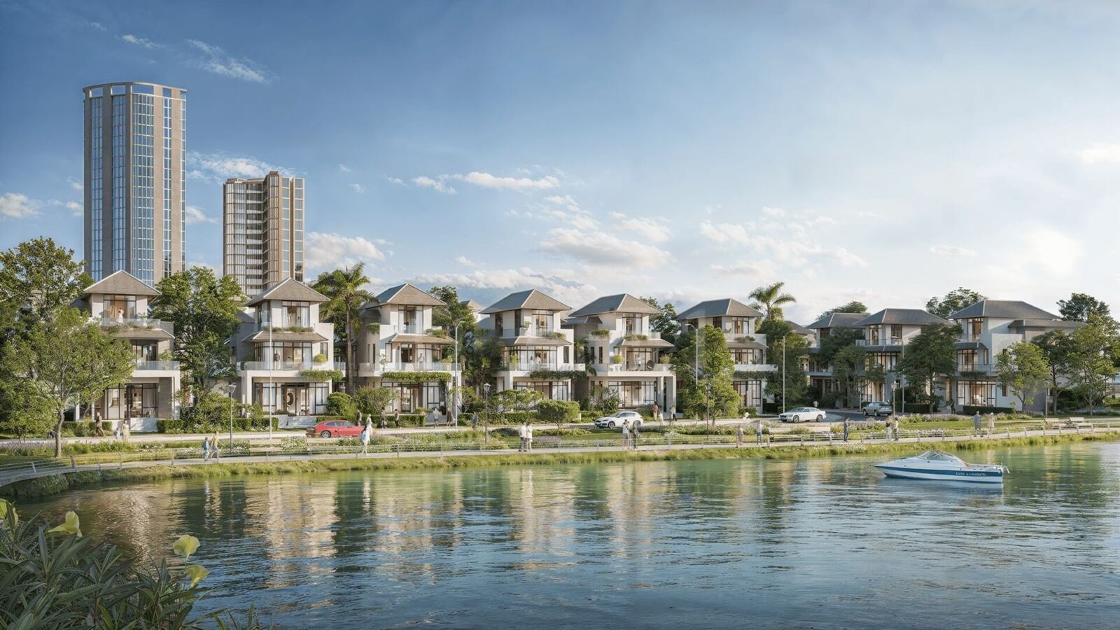 Phối cảnh view hồ Biệt thự Hòa Lạc Metro City