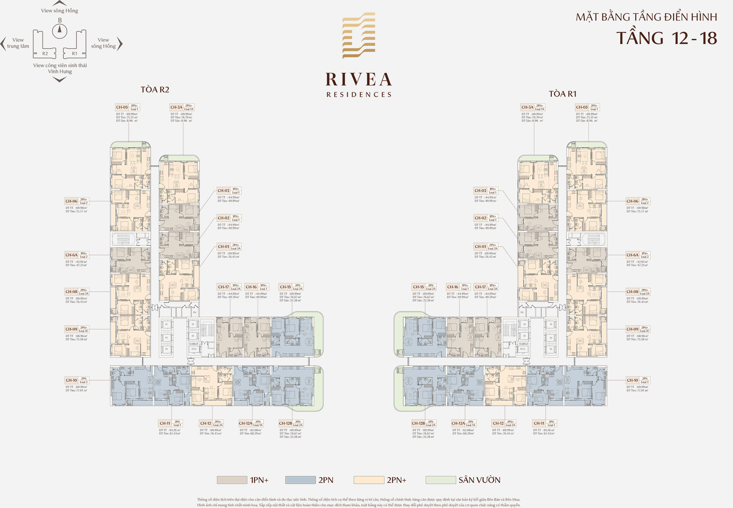 Mặt bằng Rivea Hà Nội - Rivea Residences Tầng 12-18