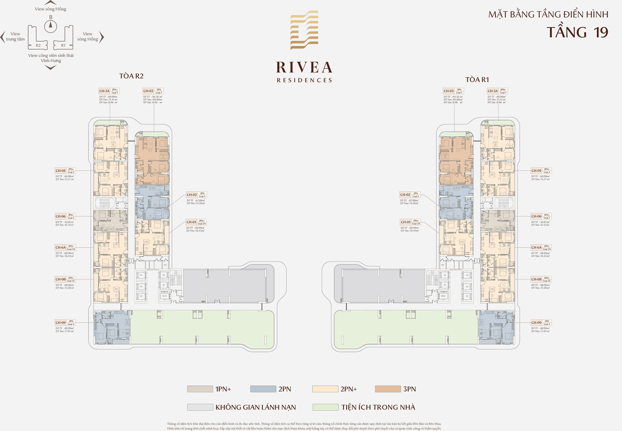 Mặt bằng Rivea Hà Nội - Rivea Residences Tầng 19