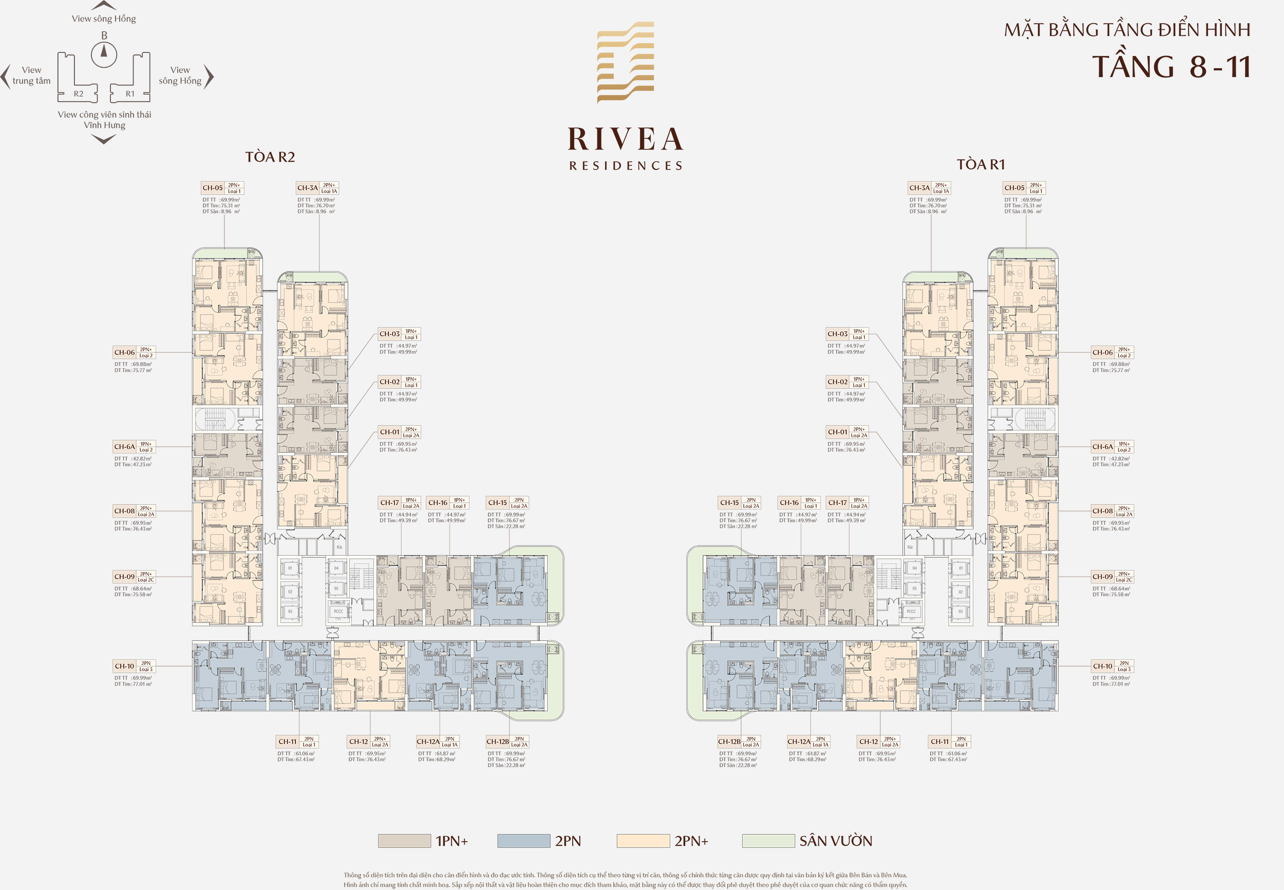Mặt bằng Rivea Hà Nội - Rivea Residences Tầng 8-11