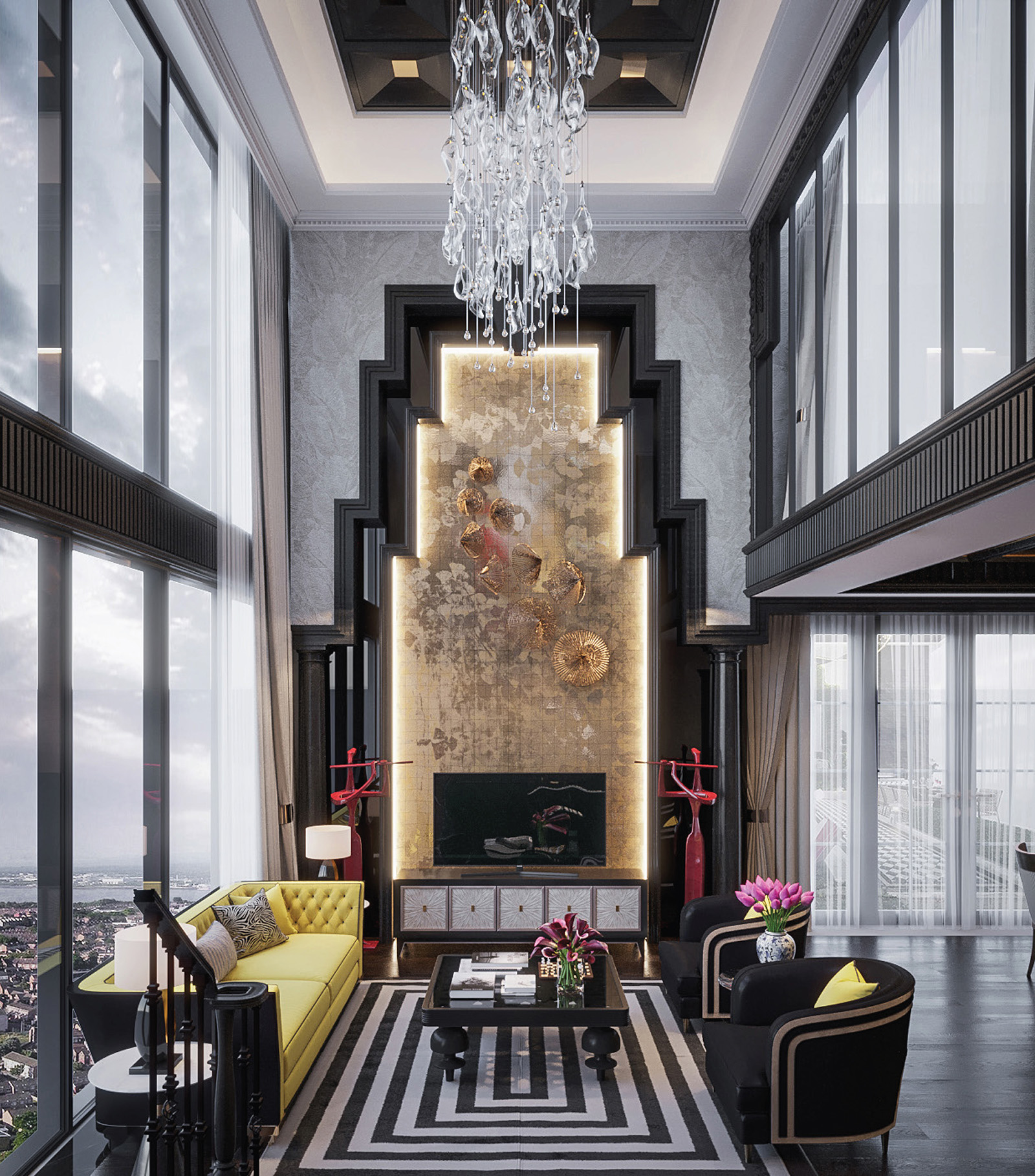 Phòng khách Penthouse Noble Crystal Tây Hồ