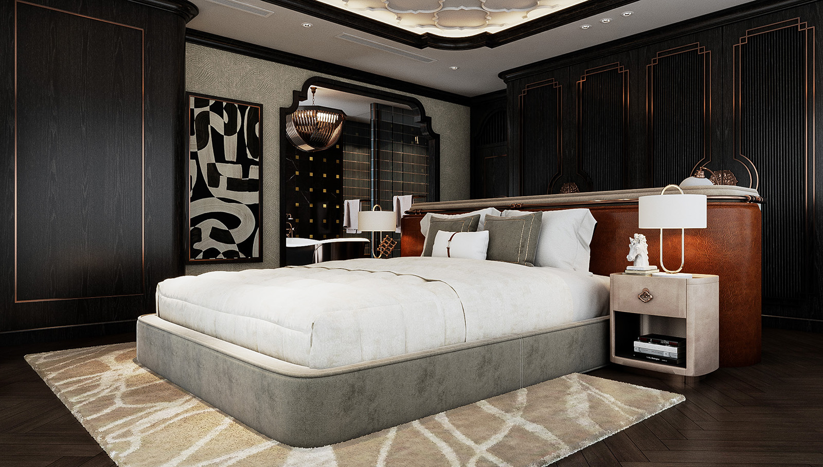 Phòng ngủ Master Penthouse Noble Crystal Tây Hồ