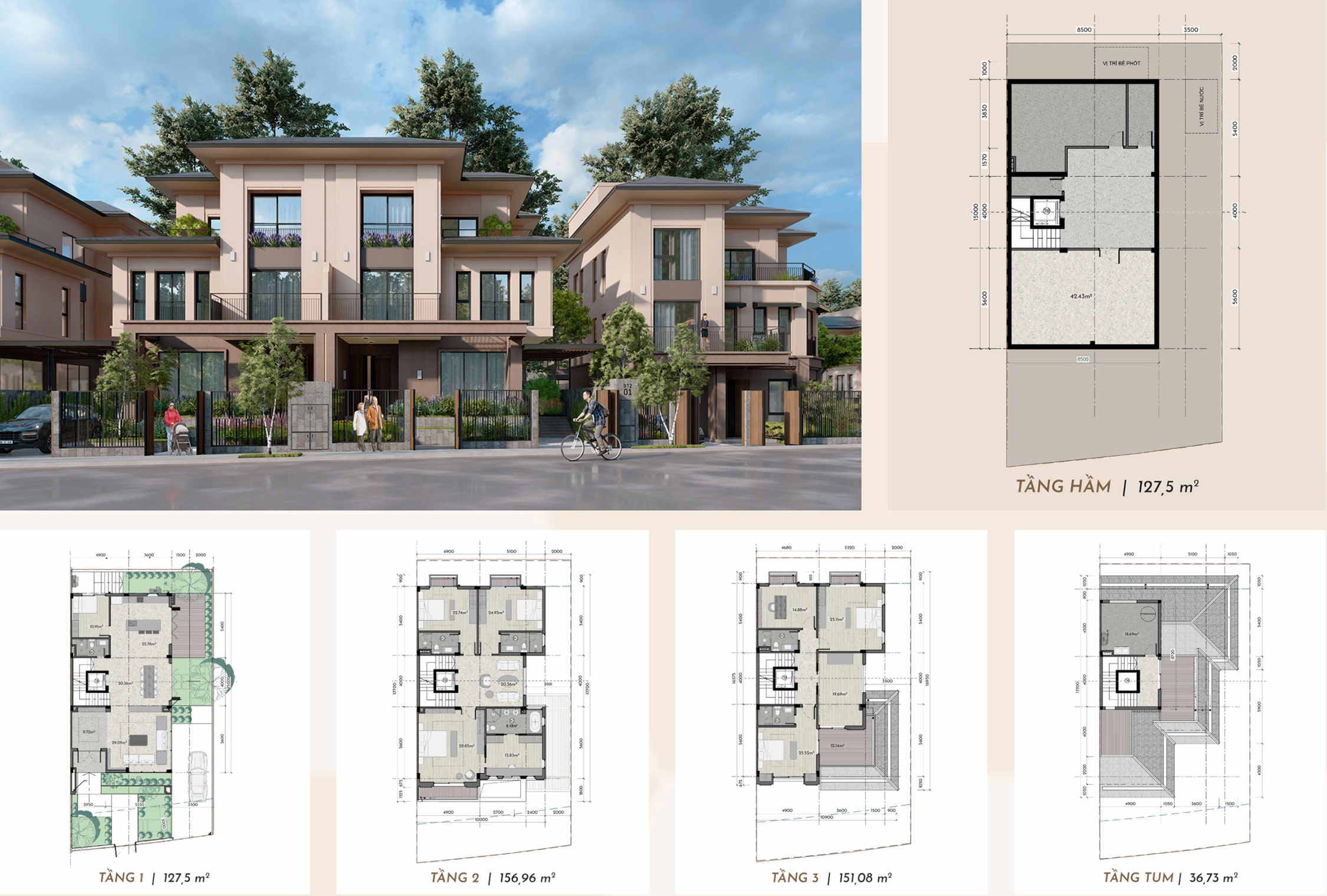 thiết kế biệt thự song lập hòa lạc metro city
