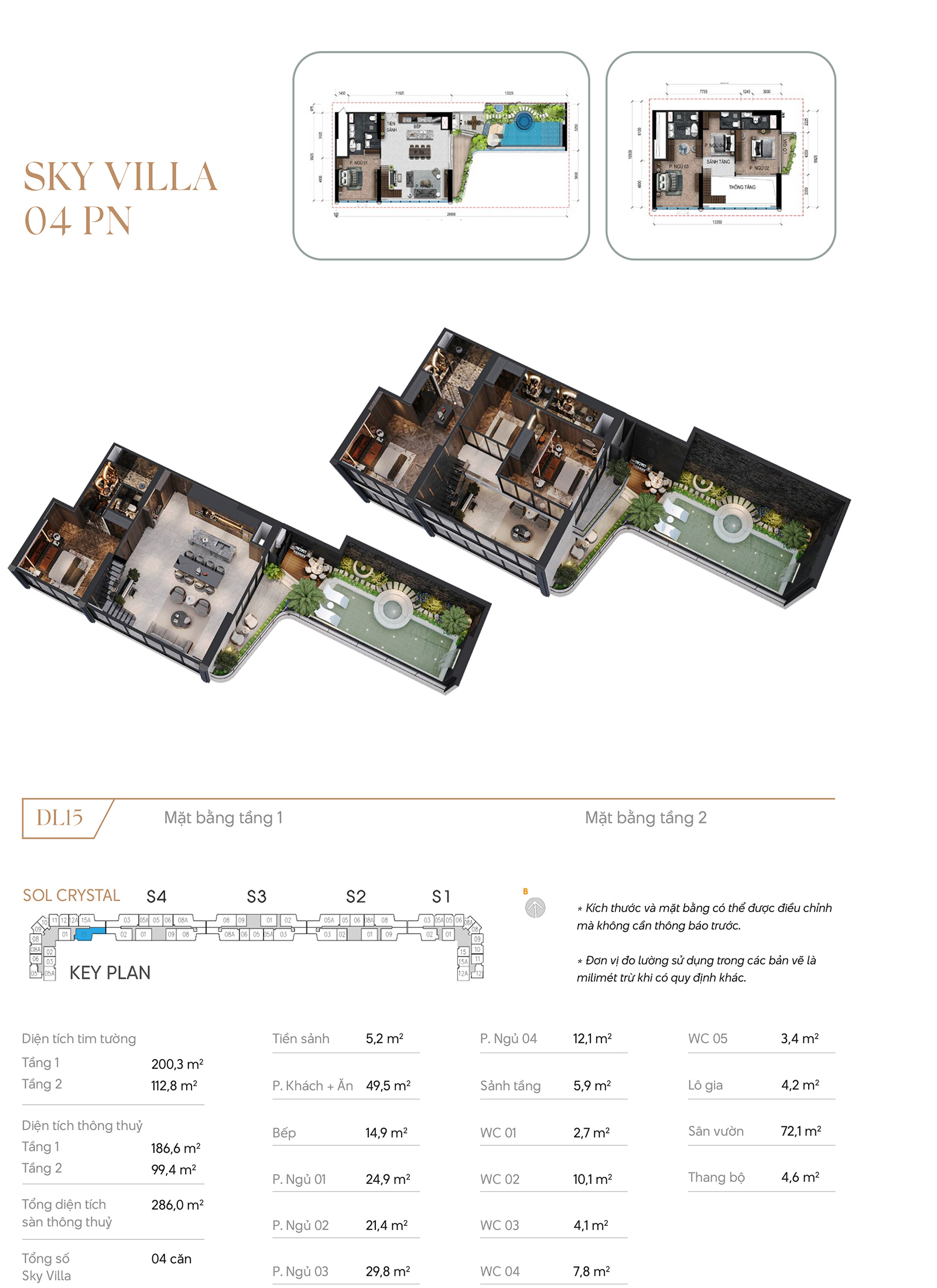 Thiết kế Sky Villa DL15 tòa S5 Noble Crystal Tây Hồ