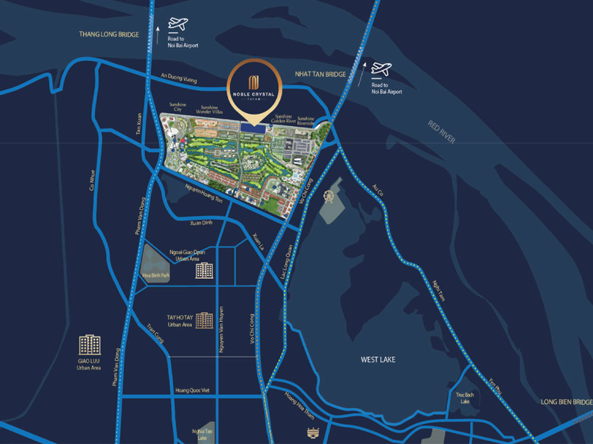 Vị trí dự án Noble Crystal Tây Hồ