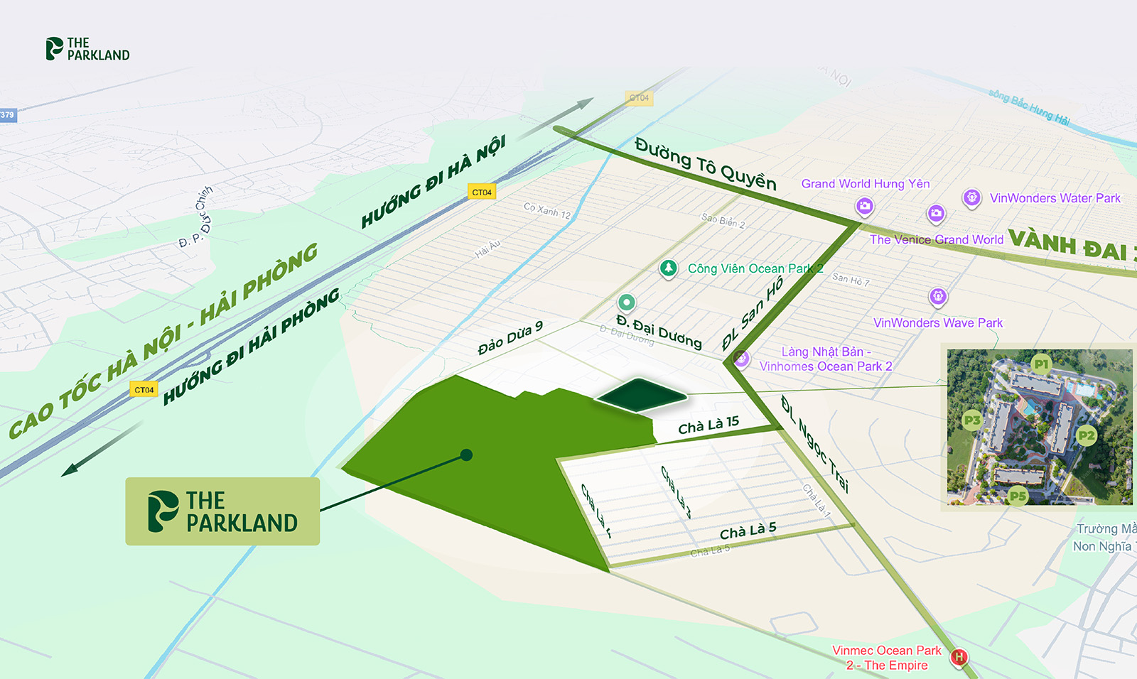 Vị trí - Kết nối The Parkland Imperia Ocean City