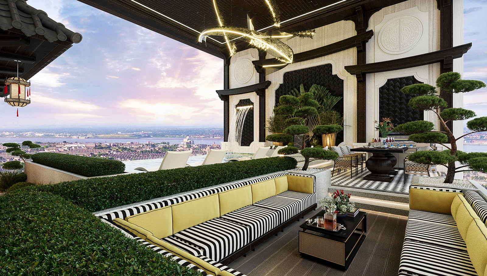 View từ sân vườn Penthouse Noble Crystal Tây Hồ